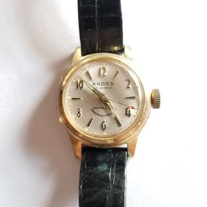 Vintage Andes wristwatch works working gold tone mechanical analog ladies